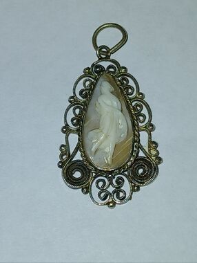 Vintage 800 Silver Cameo Pendant